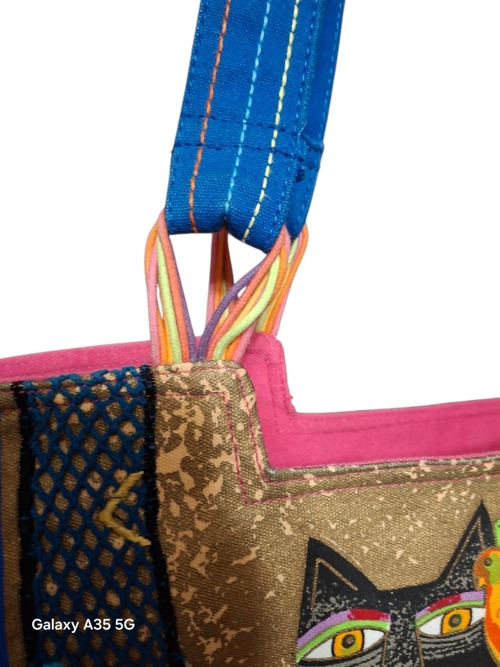 Laurel Burch Boho Cat & Parrot Print Tote Bag in Multicolor - Picture 3 of 10